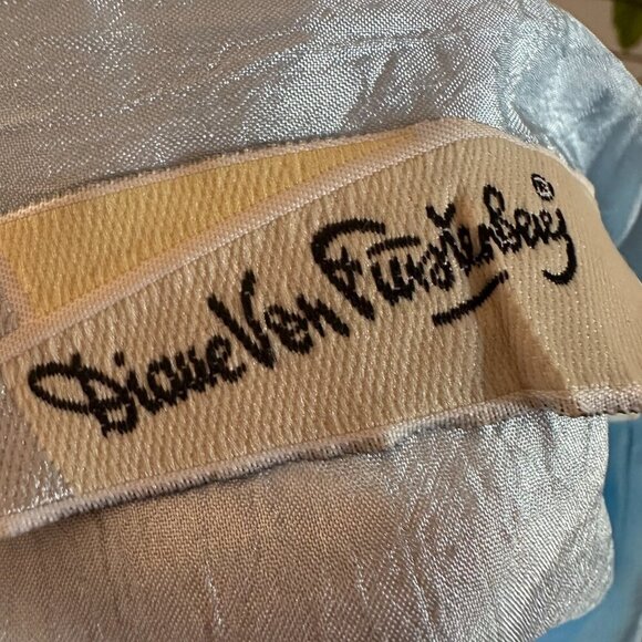 Vintage Diane Von Furstenberg Button Shirt Crinkle Designer Top - Picture 7 of 11